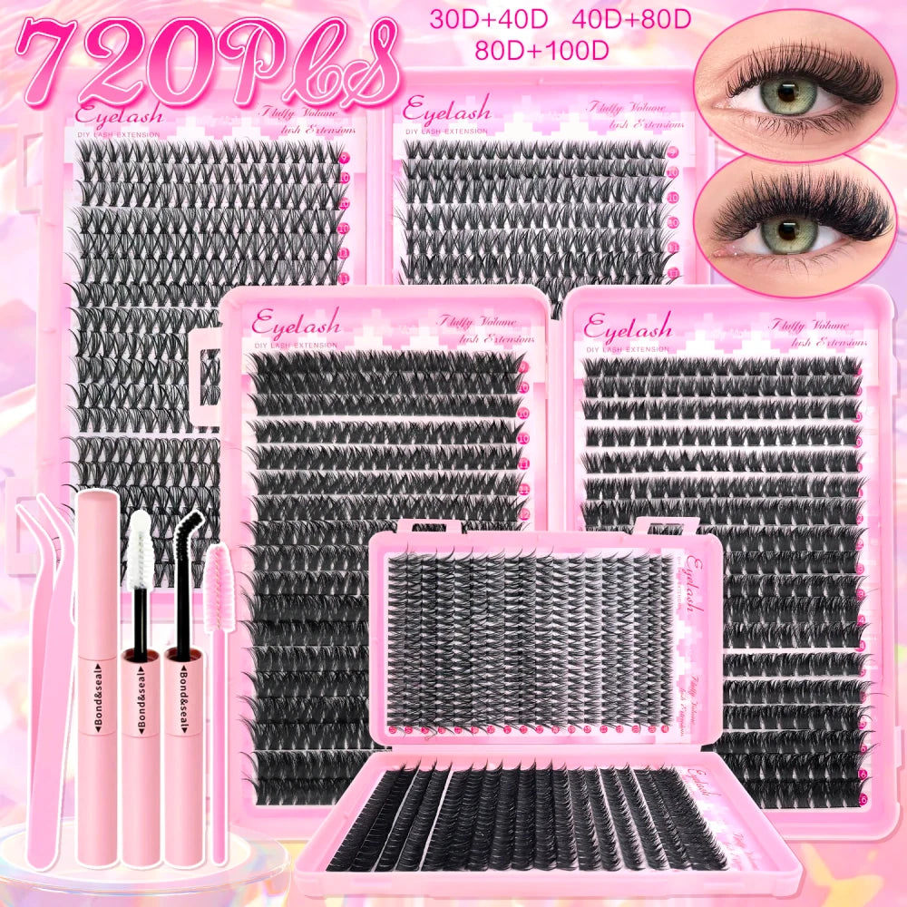 DIY Cluster Lash Extension Kit – 9 Styles | Salon-Quality Lashes at Home